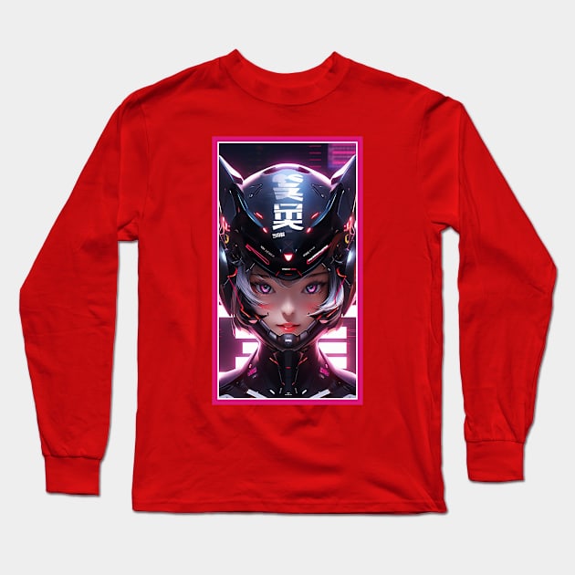 Anime Race Girl | Special Anime Artwork | Pink Red Black Blue Chibi Manga Anime Art Long Sleeve T-Shirt by AlNoah